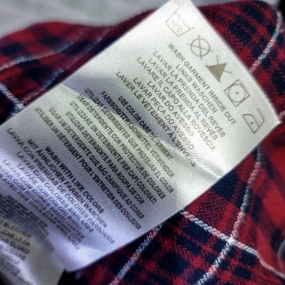 Indian Motorcycles Womens S Red Plaid Shirt with Embroidered Logo Back Roll Tab - Picture 11 of 13